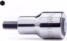 Chiave a bussola Beta 1/2" con esagono maschio da 6 mm, colore argento cromato