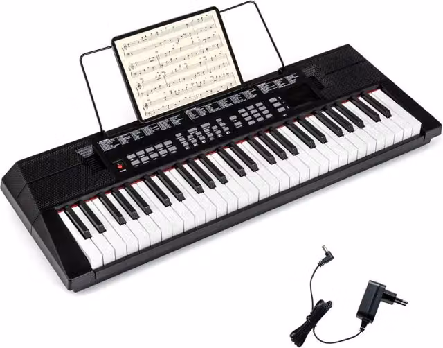 Tastiera pianoforte portatile a 54 tasti con doppia funzione e registrazione moderna ABS nero 20_0017788