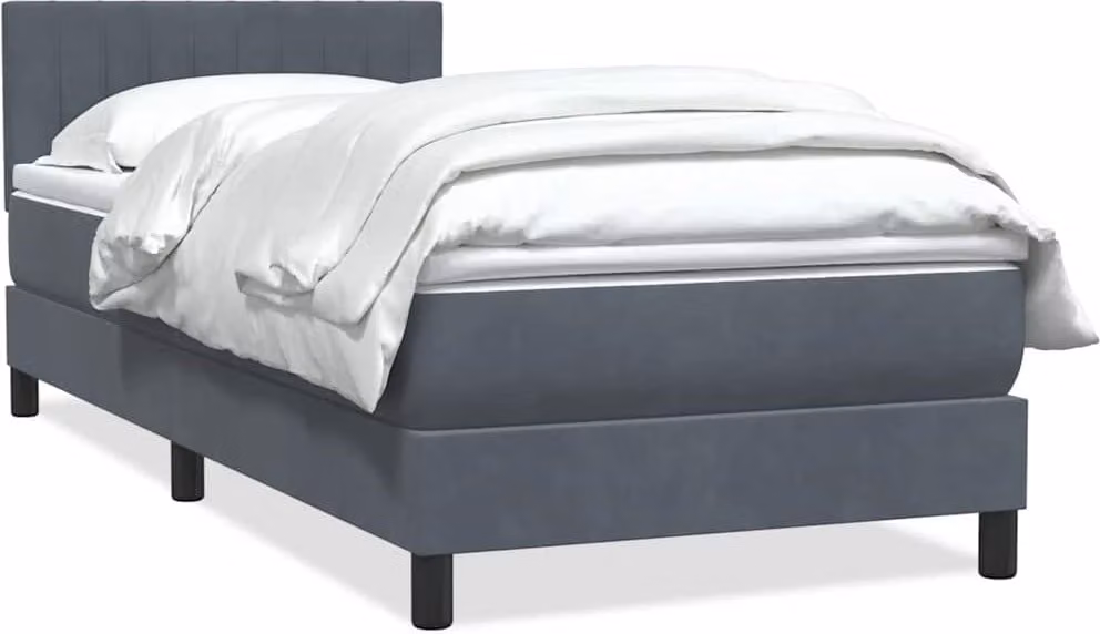 Maison Exclusive - Giroletto a Molle con Materasso Grigio Scuro 80x220 cm Velluto