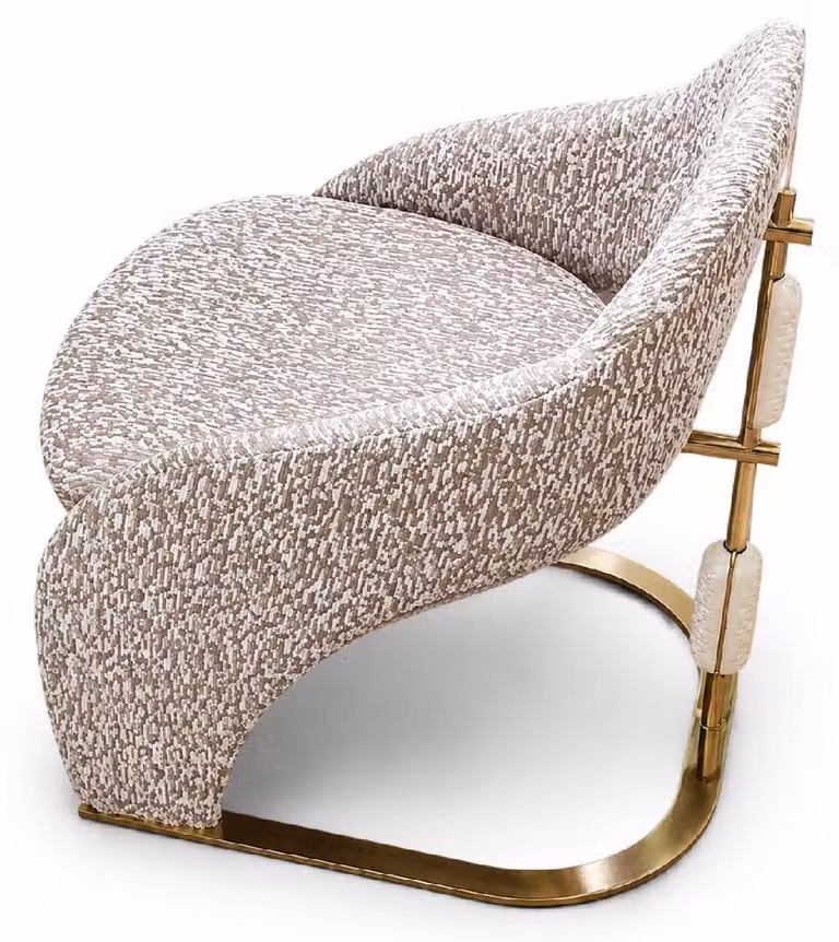 Sedia moderna, stile confortevole, ideale per la sala da pranzo, color crema e beige