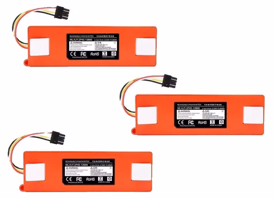 Batterie per aspirapolvere robot, capacità 12800mAh, 14,4V, agli ioni di litio, confezione da 3 pezzi, 14,4V