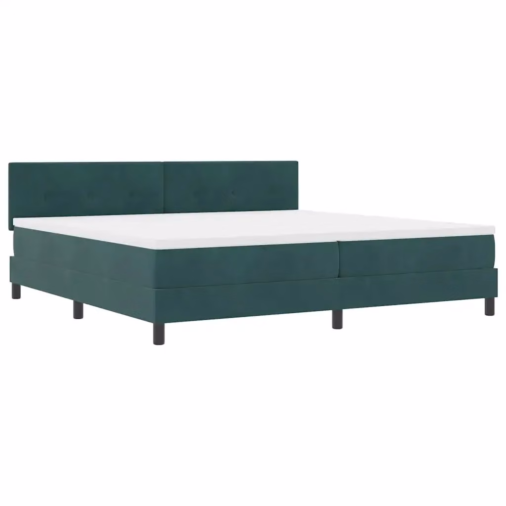 Letto a molle con illuminazione LED vidaXL in velluto verde, L/P: 200 x 200 cm – 2