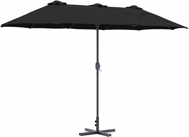 Ombrello da giardino Nero 370 x 197 x 239 cm