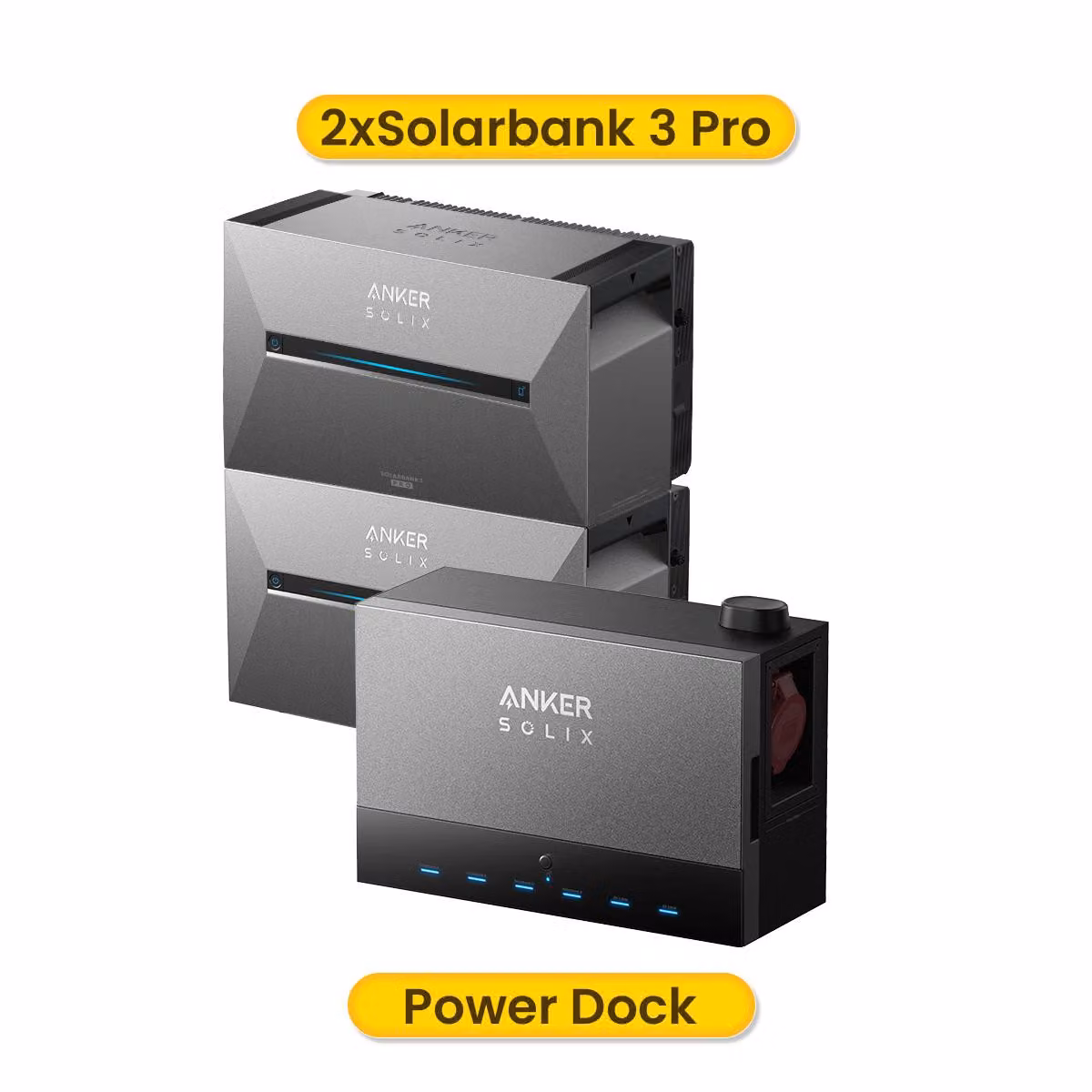 Powerness®Anker SOLIX Solarbank Power Dock - Multisistema Solarbank con Anker SOLIX Solarbank 3 E2700 Pro x2 Stoccaggio per stazione elettrica da balcone