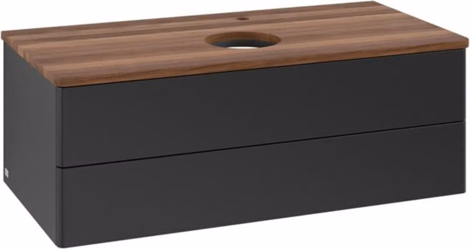 V&B Mobiletto senza struttura frontale - illuminazione Antao 100x36x50cm, HL, WBP w. wal, bla m Lac