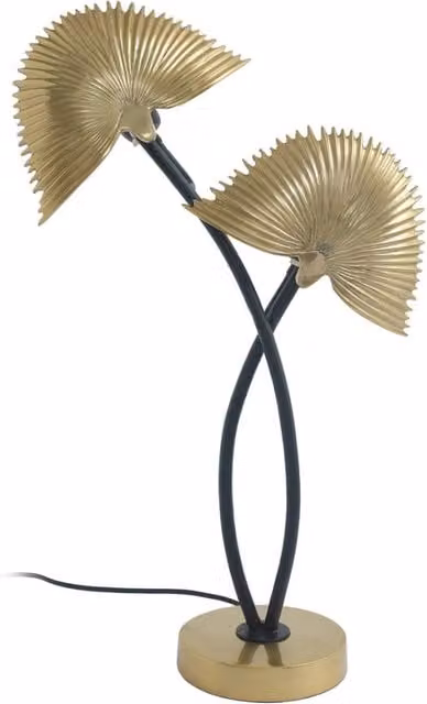 Lampada da tavolo Twinflame in alluminio oro e nero