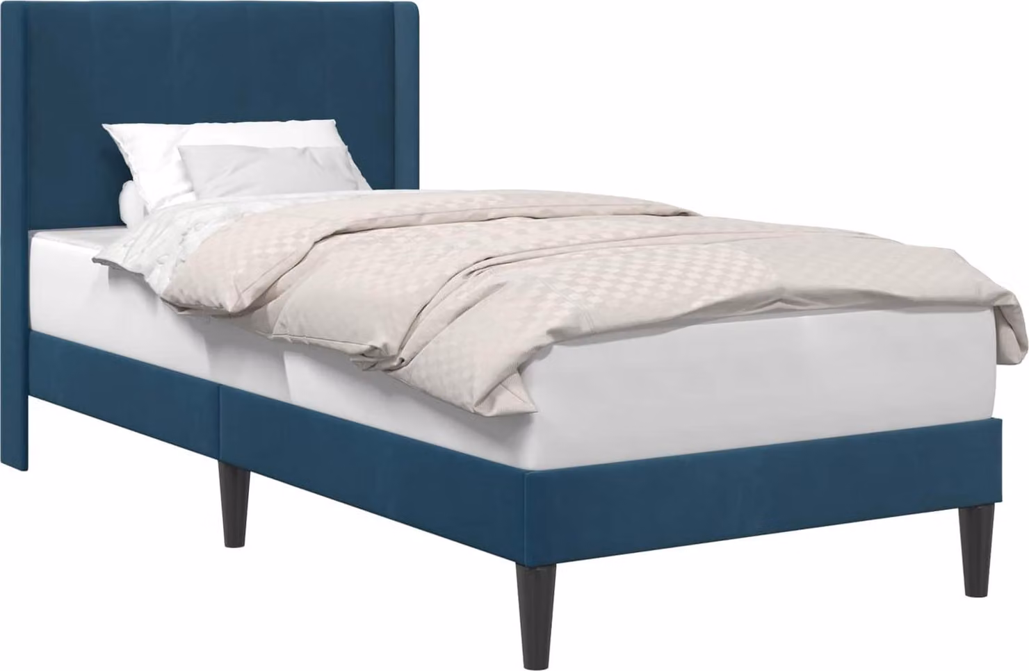 Struttura del letto con testiera Blu 80 x 200 cm Velluto