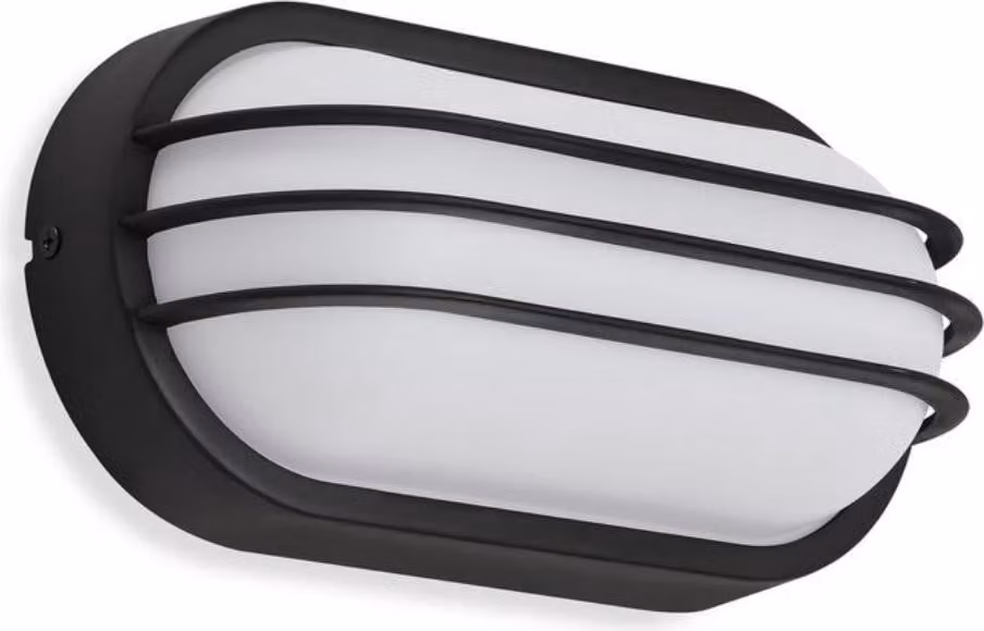 Lampada da esterno a LED lampada da esterno IP 44 4000K 12 W nera plastica Telefunken