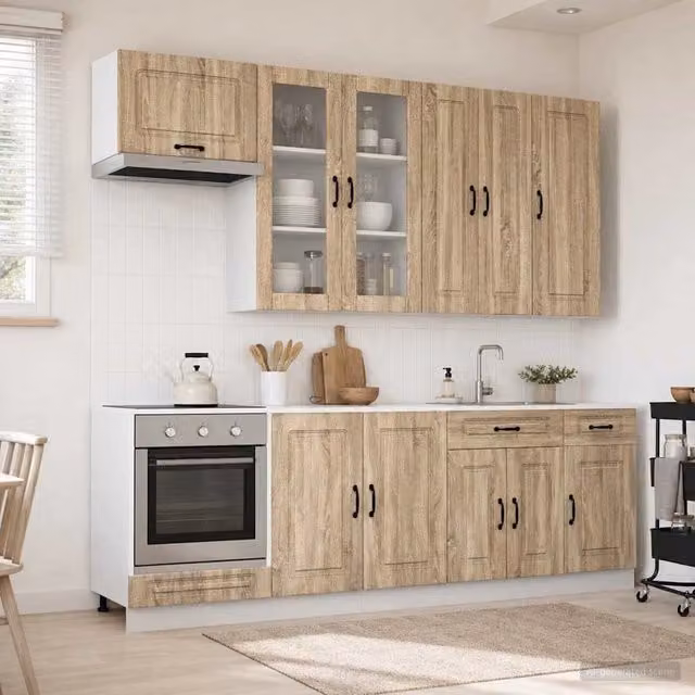 Unità Cucina KALMAR 8 pz Rovere Sonoma Legno ingegnerizzato 3438195