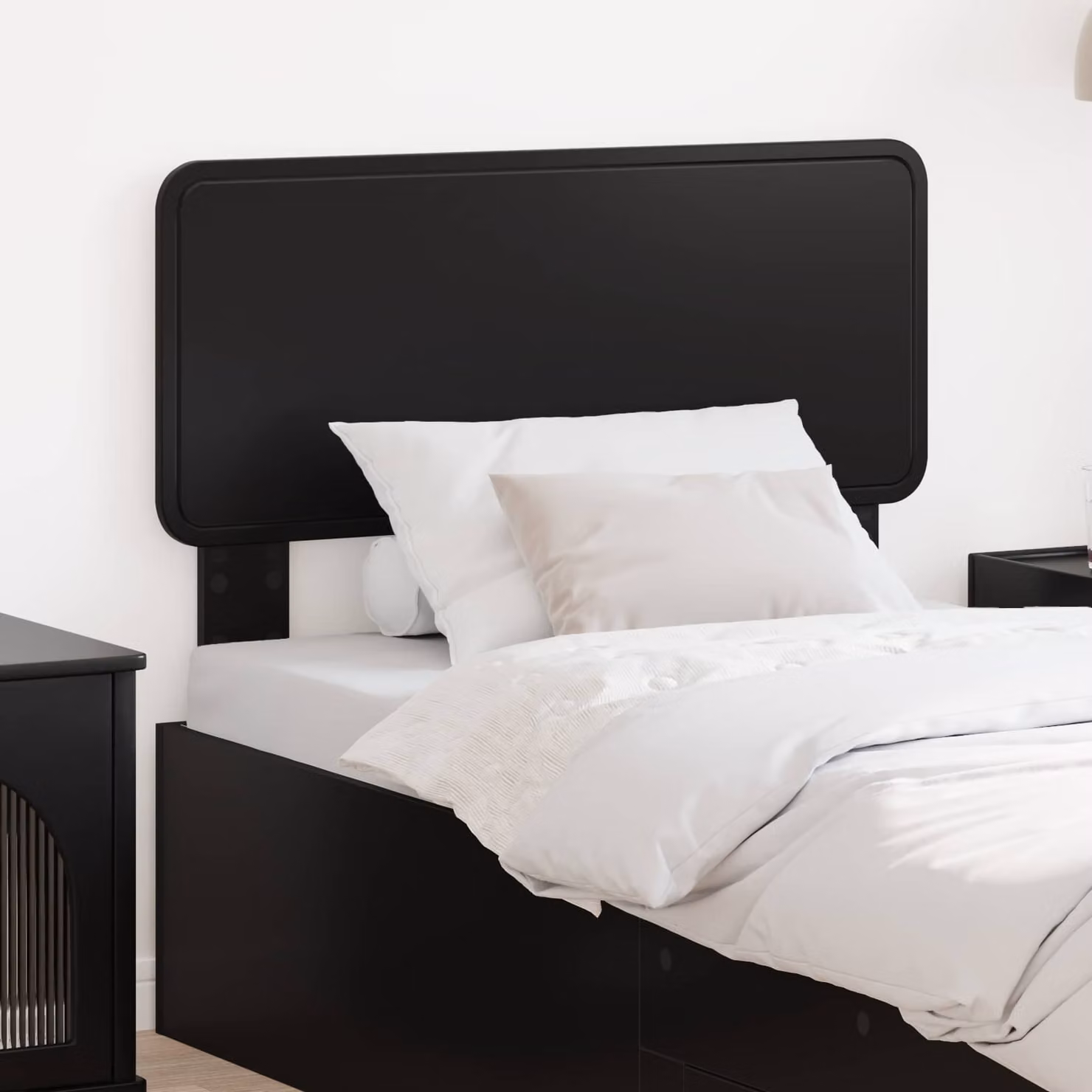 Testiera per letto vidaXL in legno ingegnerizzato rovere nero con design minimalista