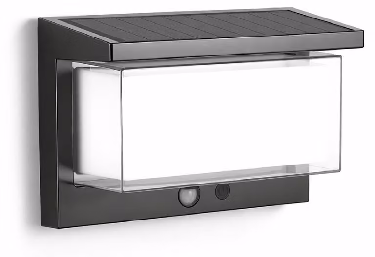 Lampada solare con sensore di movimento, capacità 4000mAh, temperatura di colore 6500K, grado di protezione IP65