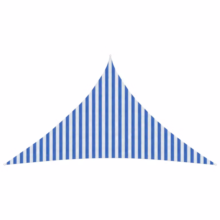 Telo Ombra Triangolare vidaXL in HDPE Blu e Bianco L/P/H: 5 x 5 x 5 m