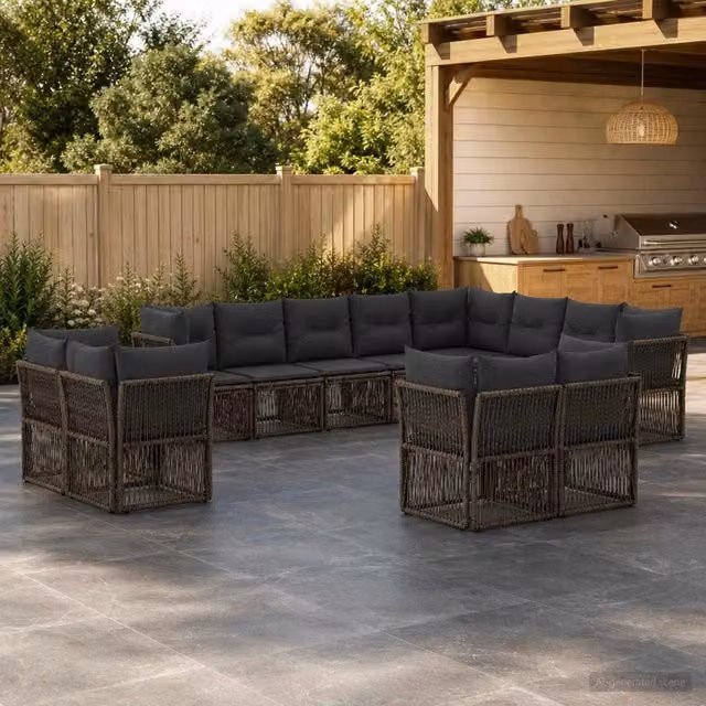 Set Divano da Giardino a L con Cuscini vidaXL Grigio – 1