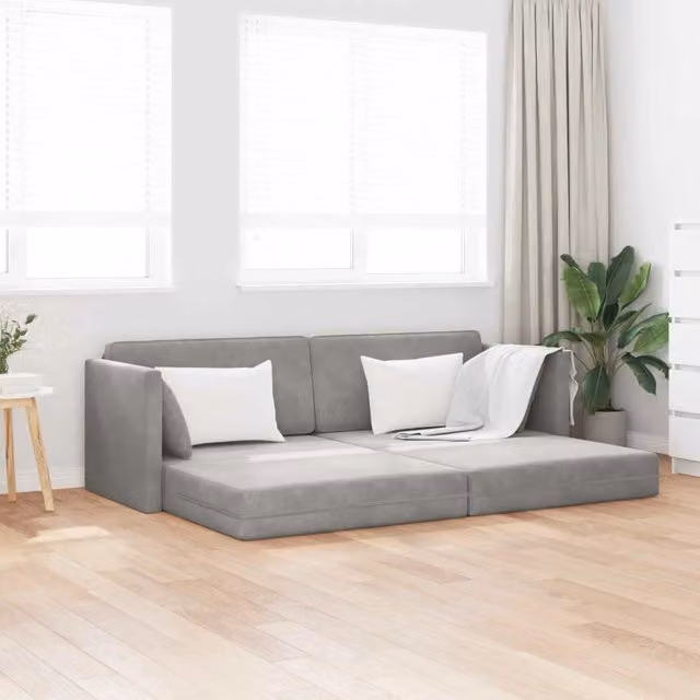 Divano-letto da pavimento Grigio chiaro 213 x 70 x 77 cm 4106726