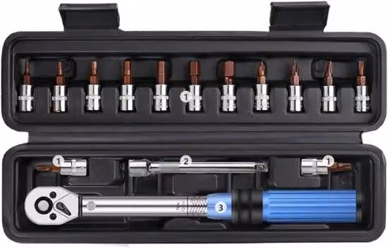 Set di 15 cacciaviti a torsione da 1/4", piccoli, antisfondamento, alta precisione, utensili manuali robusti per biciclette e motociclette, acciaio, colore nero