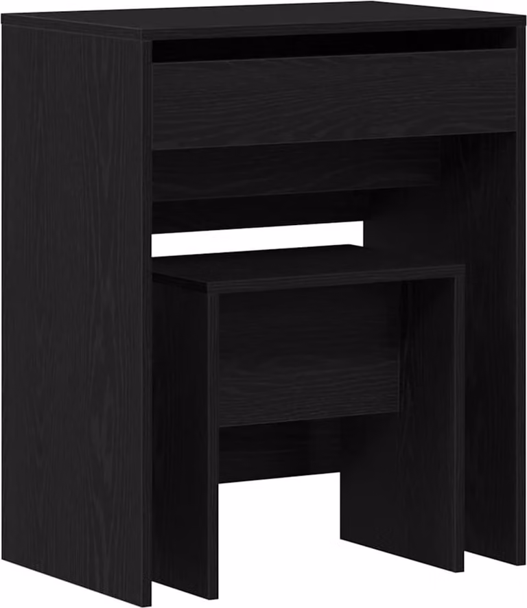 Tavolo da Trucco Rovere nero 60 x 40 x 75 cm Legno multistrato