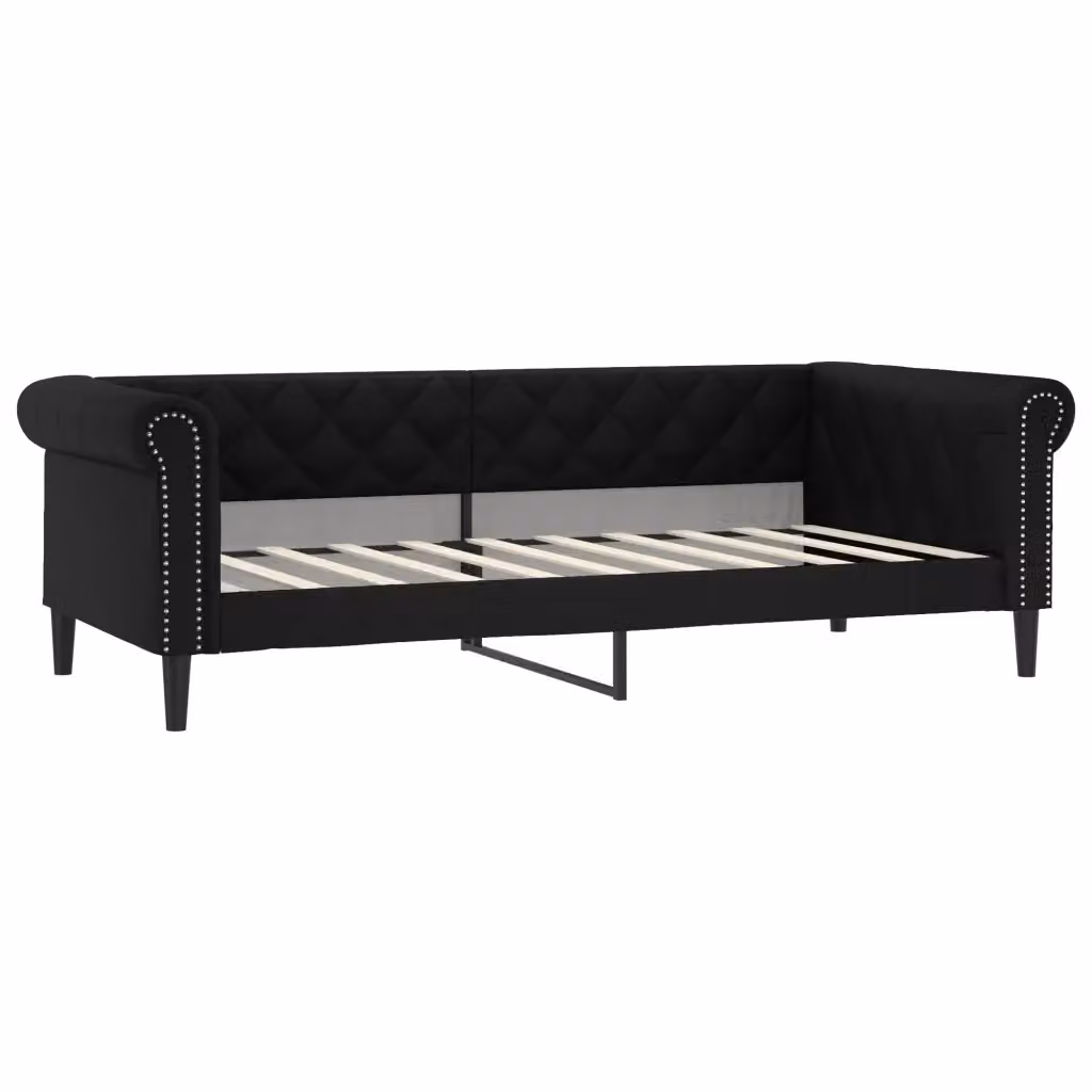 Letto da giorno moderno vidaXL in similpelle nero per camera da letto o soggiorno – 2
