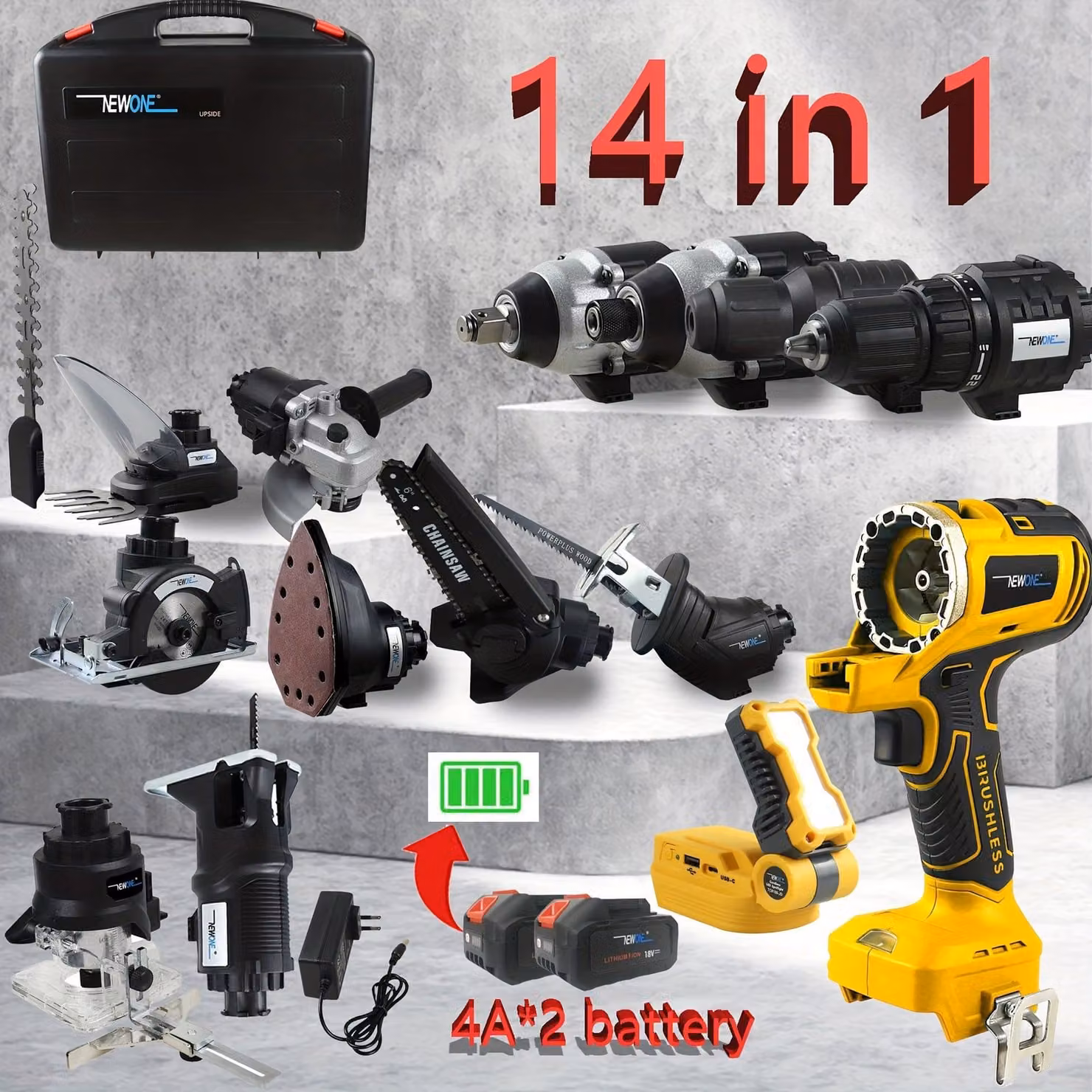 Trapano avvitatore a batteria - Trapano avvitatore a batteria - Trapano a percussione - Multitool - Trapano - Motore brushless da 18V