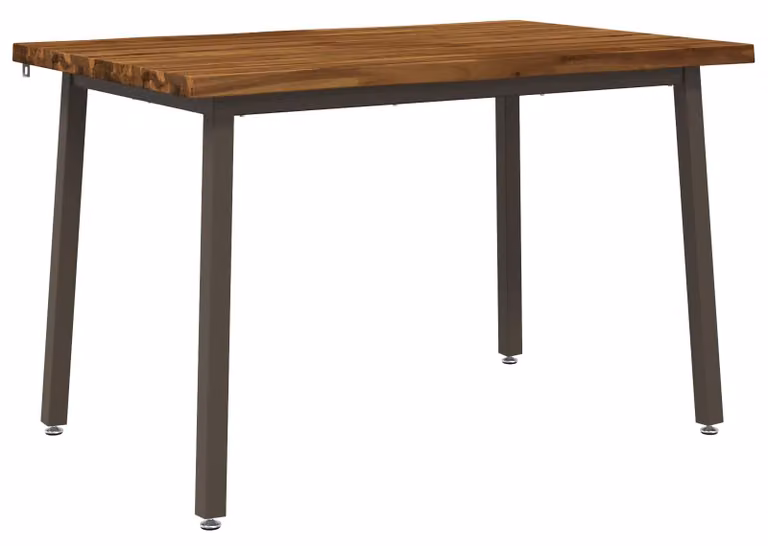 120 x 80 x 75 cm. Mobile in legno massello di acacia, finitura naturale e color caffè