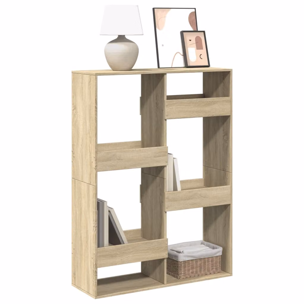 Libreria vidaXL Rovere Sonoma in Legno Multistrato e MDF, Colore Marrone, L 100 cm x P 33 cm x H 135 cm