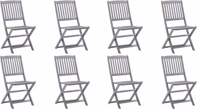 Sedie Pieghevoli 8 pz con Cuscini Massello Acacia 3078296