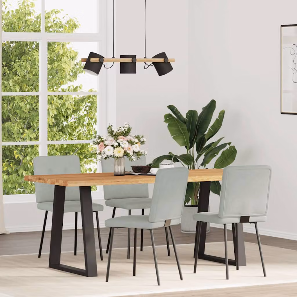 vidaXL Sedie da Pranzo 4 pz Grigio Chiaro in Velluto