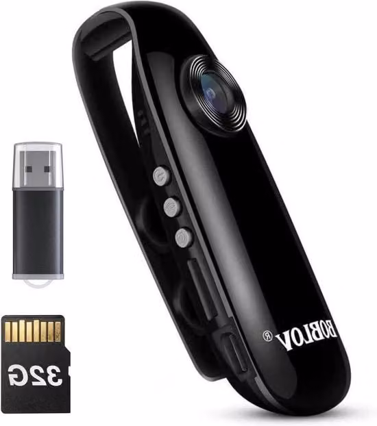 Action Camera Full HD 1080p per Motociclisti e Ciclisti Sportivi con Memoria da 32 GB, Colore Nero