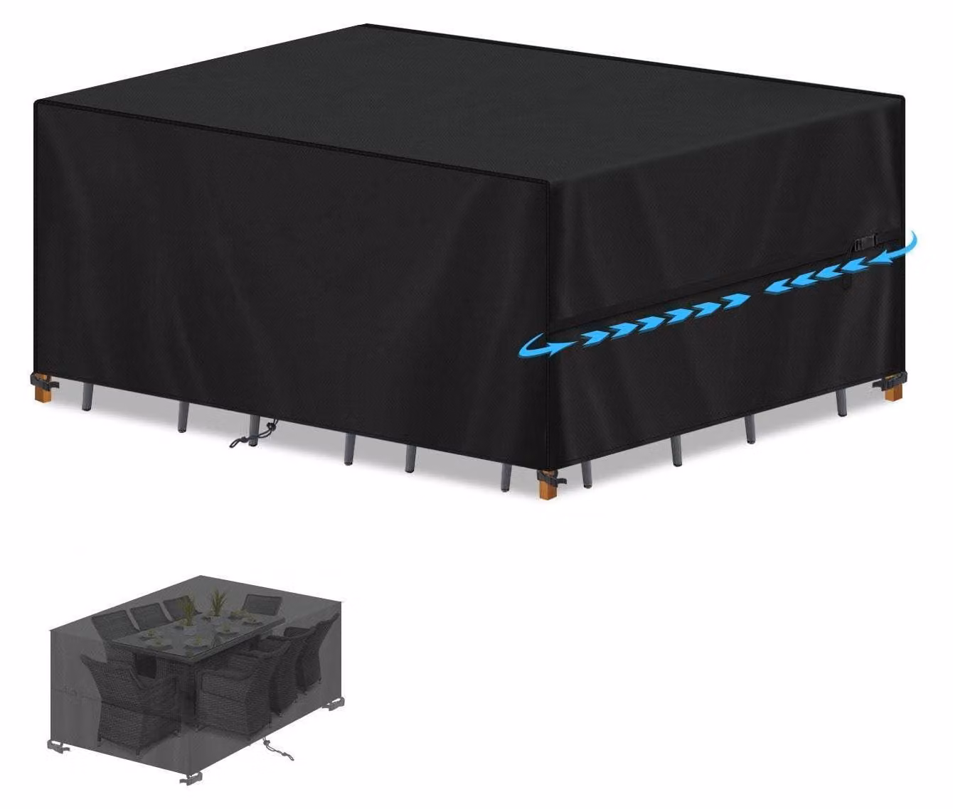 Copertura protettiva per mobili da giardino, dimensioni 180x120x75 cm, tessuto Oxford 420D, impermeabile, adatta per l'uso invernale