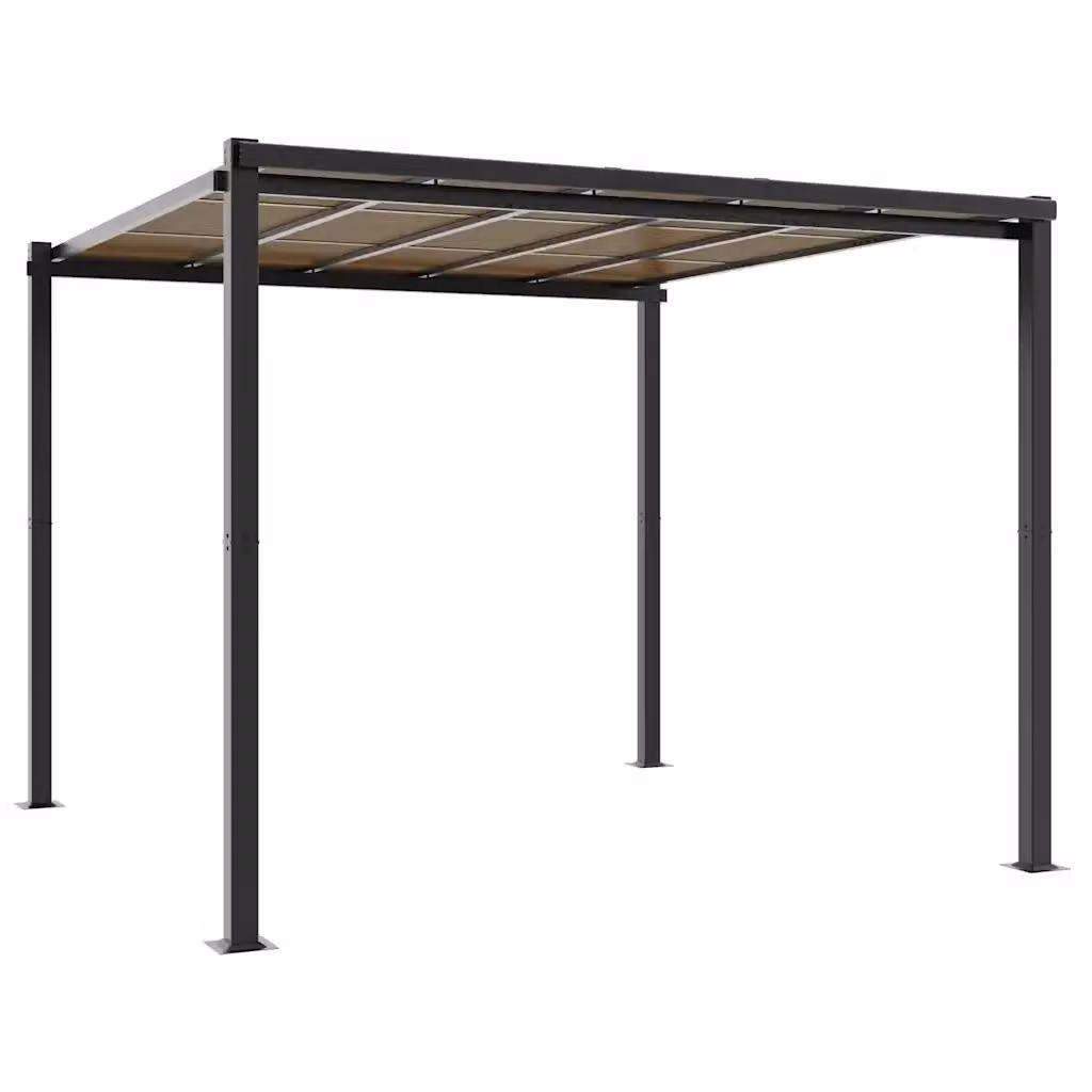 Gazebo da giardino vidaXL in alluminio e policarbonato, colore antracite, L: 297 cm, P: 297 cm, H: 228 cm – 2