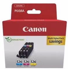 Multipack di cartucce inchiostro Canon CLI-526 Ciano, Magenta e Giallo CHROMALIFE 100+