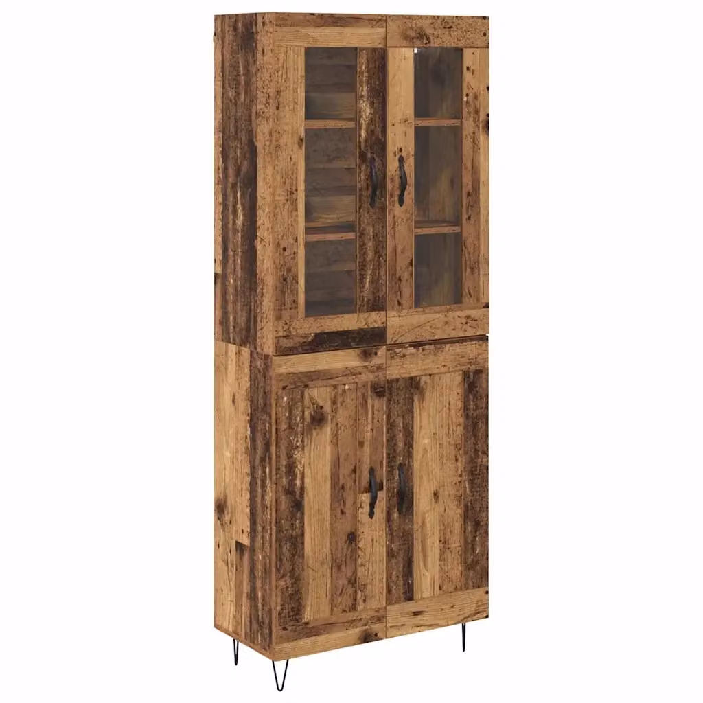 vidaXL Credenza Moderna in Legno e Metallo Marrone L: 69,5 cm, P: 34 cm, H: 90 cm – 2