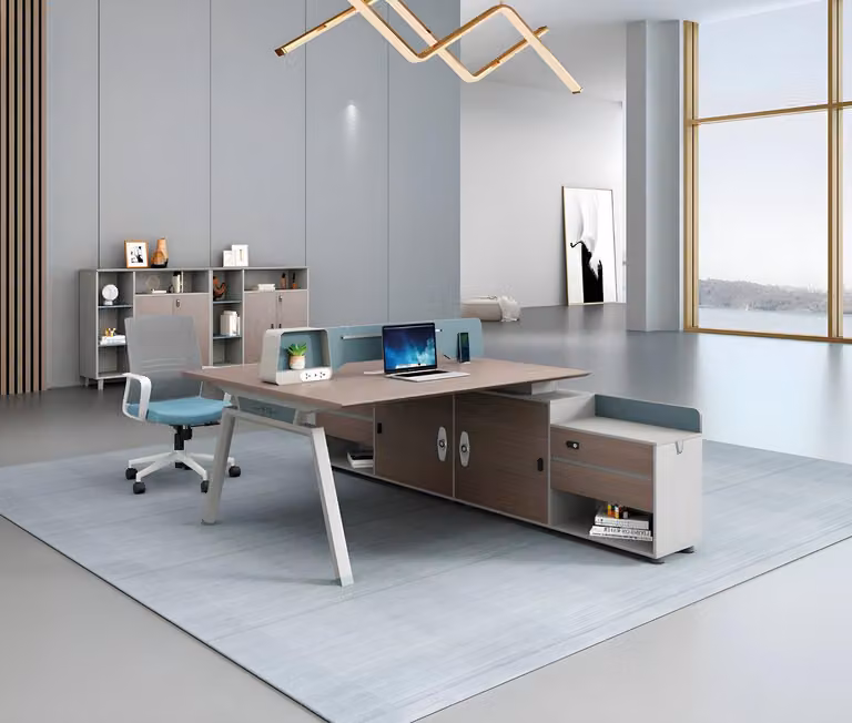 Arbeitstisch Team Schreibtisch Tisch Möbel Büro Einrichtung Bücherregal 2tlg Set