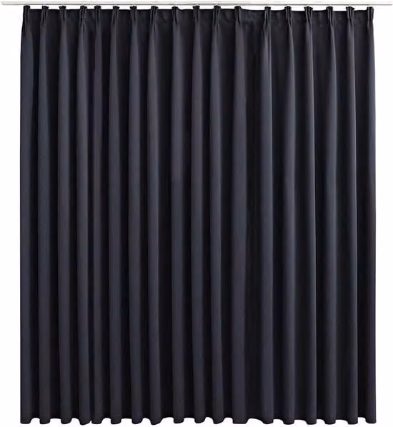 Tendina oscurante in poliestere con ganci per appendere, colore nero, H: 290 cm x L: 1 cm