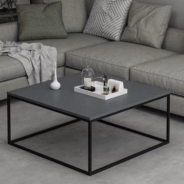 Arcella, Tavolino da Salotto un Vano, 90x90x42h cm Grigio