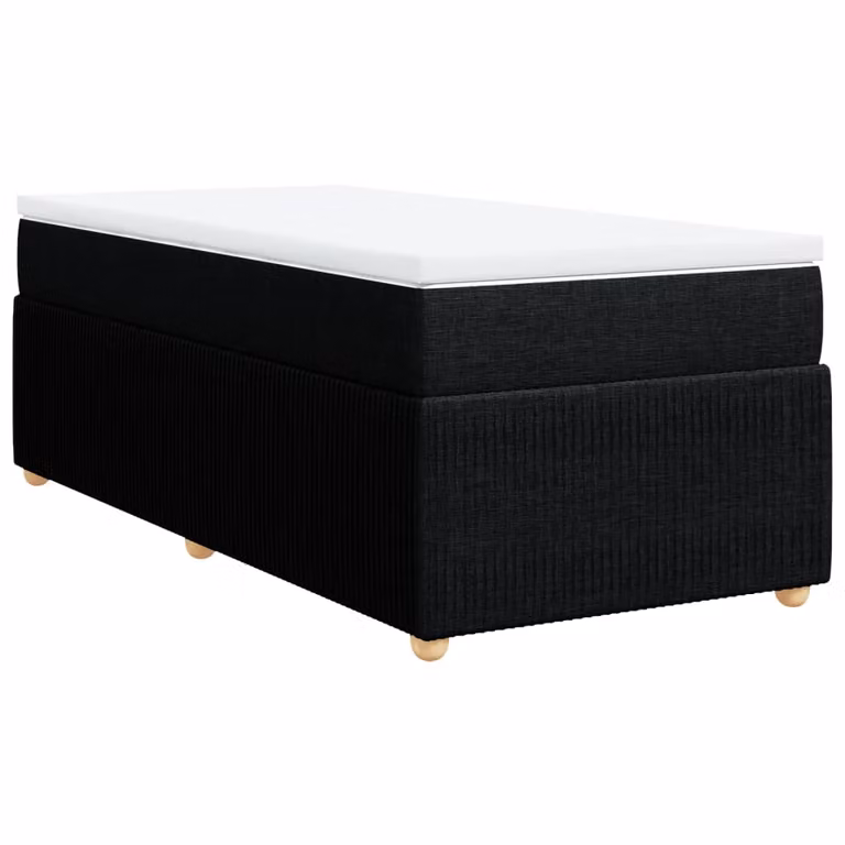 Giroletto a Molle con Materasso Nero 80x200 cm inTessuto
