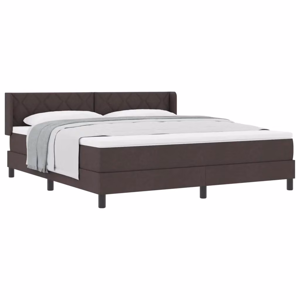 Letto a molle con testiera vidaXL in tessuto marrone L: 180 cm, P: 200 cm, H: 280 cm – 2