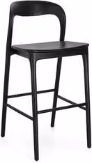 Sgabello MILEY Bizzotto nero con struttura in legno e finitura opaca