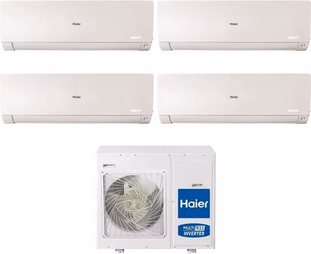 Climatizzatore Condizionatore Haier Quadri Split Inverter serie FLEXIS PLUS Bianco con Wi-Fi Integrato 7+7+7+12 kW