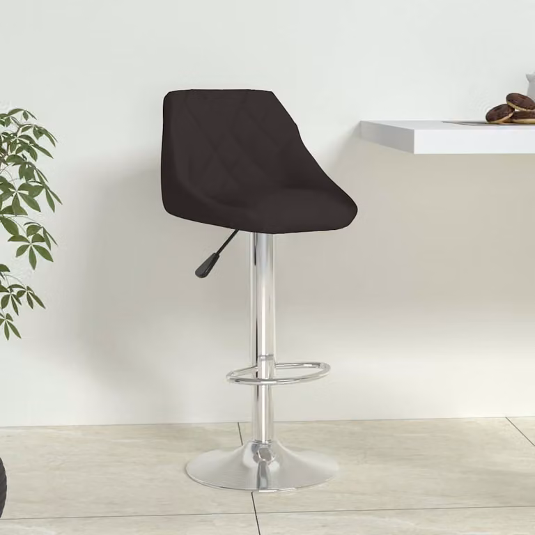 Sgabello da bar moderno vidaXL in similpelle nera con struttura in metallo e plastica, H: 103 cm, L: 46 cm, P: 44 cm