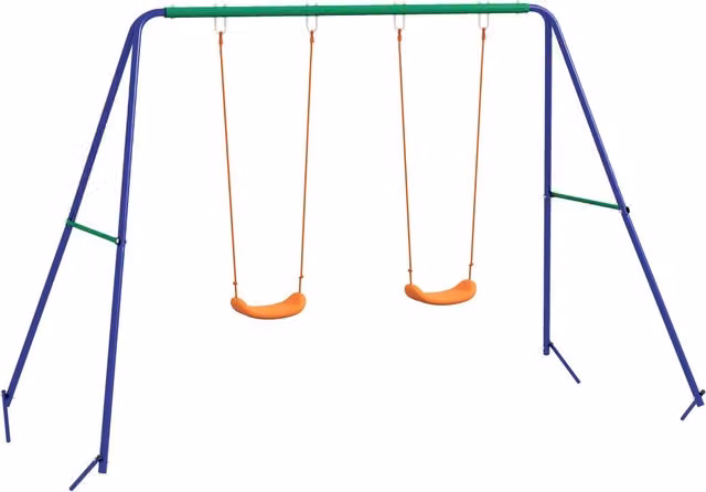 Altalena per bambini Zephmum con 2 sedute multicolor, portata massima 90 kg
