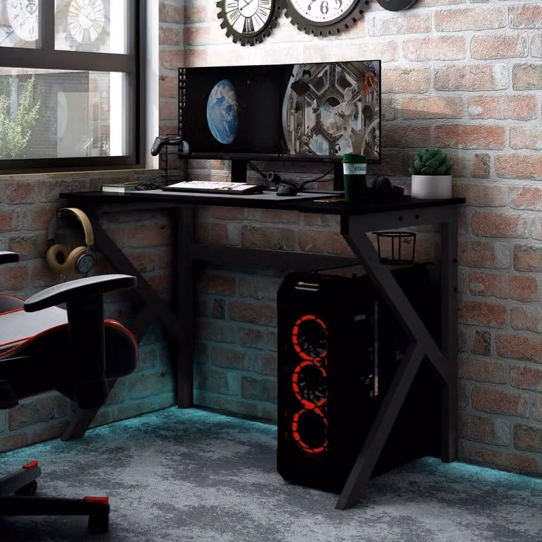 Maison Exclusive - Scrivania da Gaming con Gambe a K Nera 90x60x75 cm