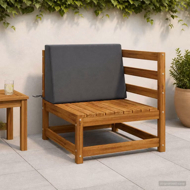 vidaXL Cuscino schienale SOEST in poliestere con imbottitura in schiuma, rivestimento lavabile e resistente ai raggi UV, Antracite, L: 60 cm, H: 20 cm, P: 20 cm