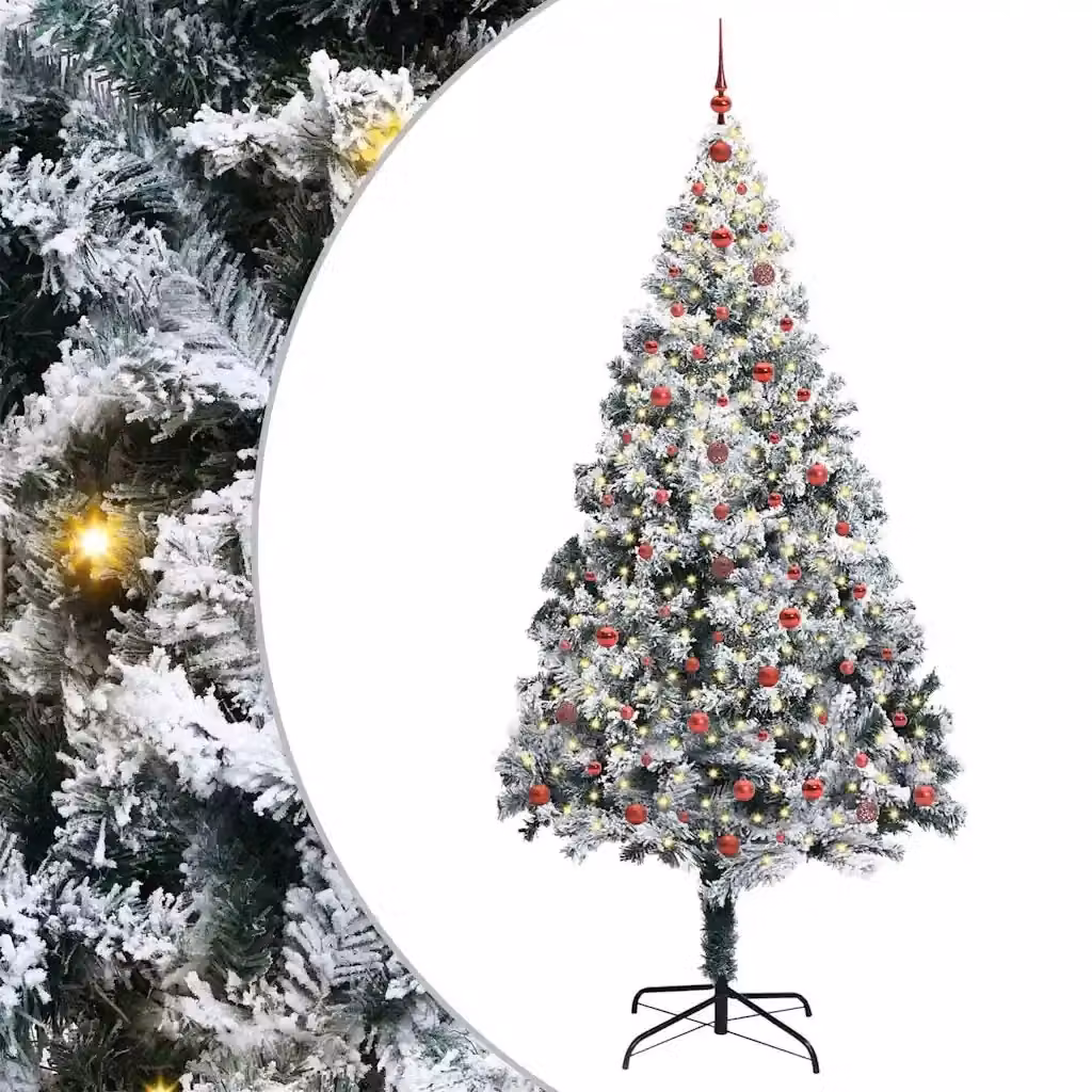 Albero di Natale artificiale moderno vidaXL bianco con 300 LED luce bianca calda – 2
