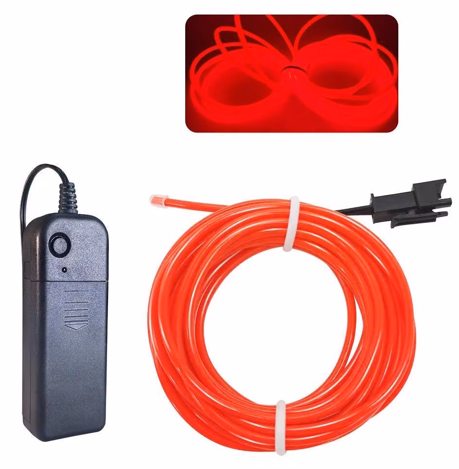 Cavo rosso, 3 metri, con riduzione del rumore, ideale per Halloween e feste