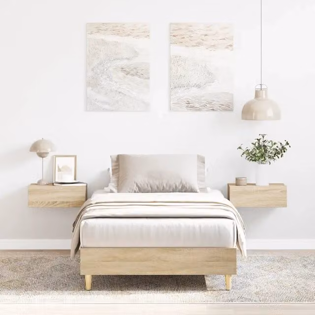 Giroletto senza materasso vidaXL in legno e MDF, colore marrone e beige, L/P/H: 190 x 90 x 25 cm