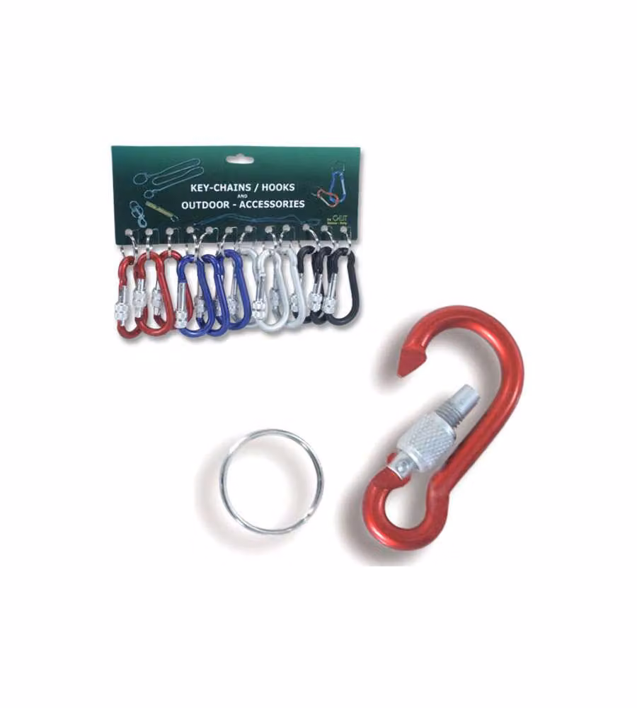 Portachiavi Anello Moschettone Lock 6   Pz 12 Geit