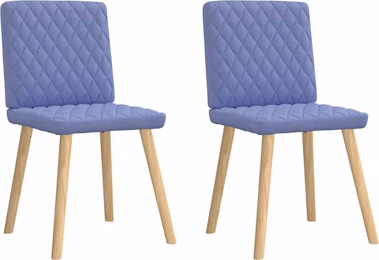 Sedie da Pranzo 2 pz Blu Jeans in Tessuto