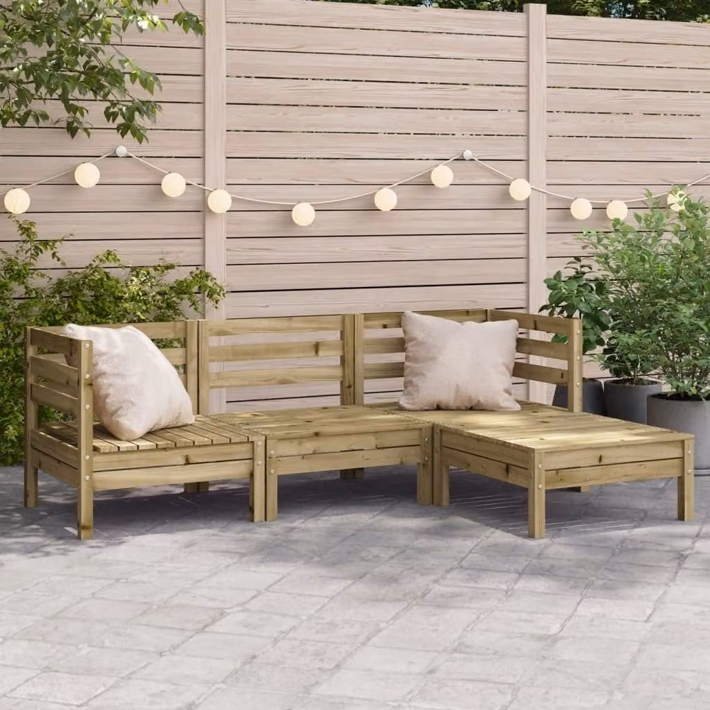 Maison Exclusive - Divano da giardino a 3 posti con poggiapiedi, in legno di pino impregnato