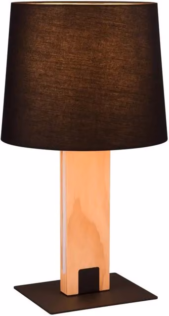 Lampada da tavolo LÚZETE Roxana con base in legno e metallo, luce LED dimmabile warm white, colore nero e legno