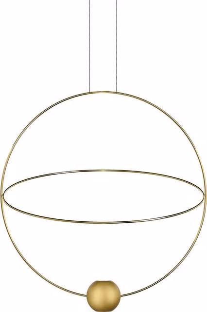 Lampada a sospensione Lodes Elara in metallo oro/ottone con tecnologia LED dimmerabile e altezza regolabile